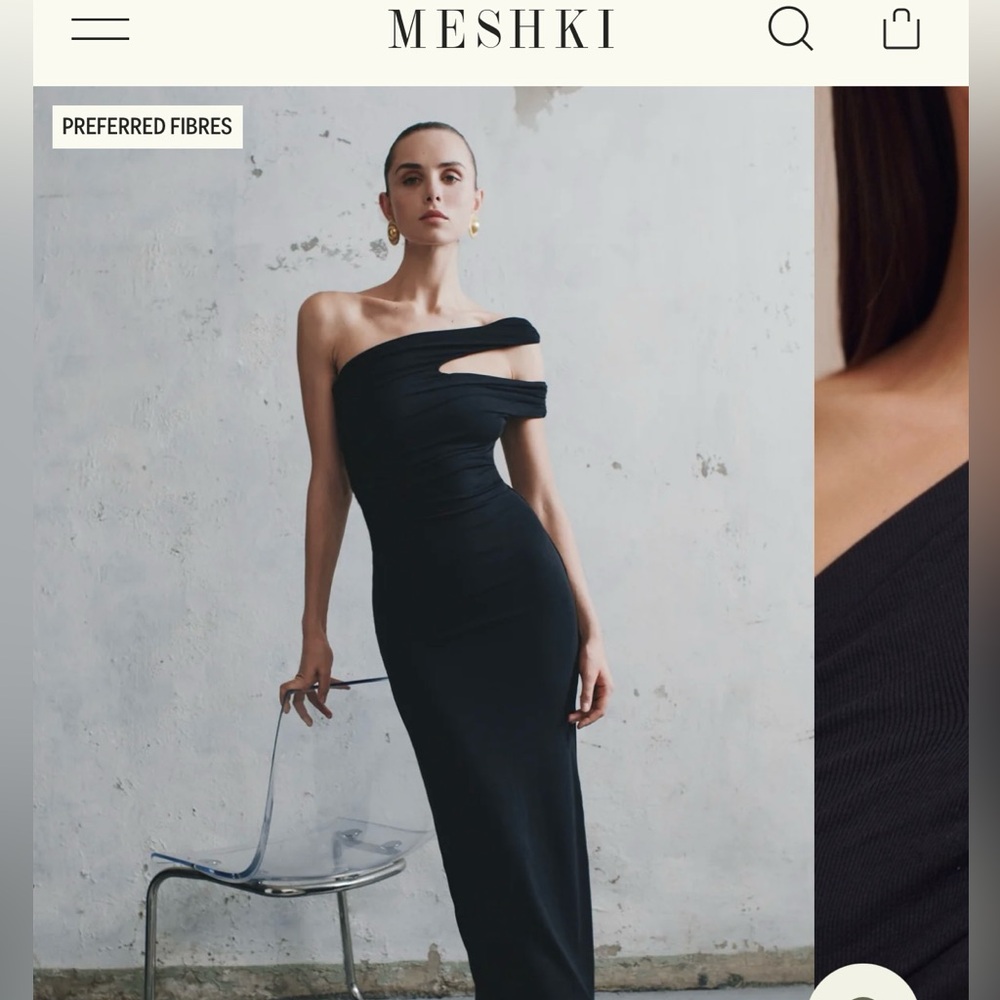Meshki Black One-Shoulder Dress